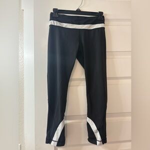 lululemon athletica cropped Black Leggings with White Trim